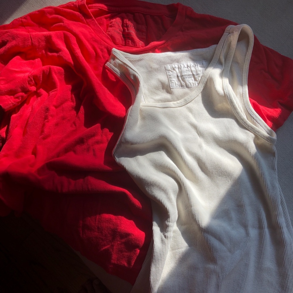 Nili Lotan Brady T Shirt + Jennifer Rib Tank Top